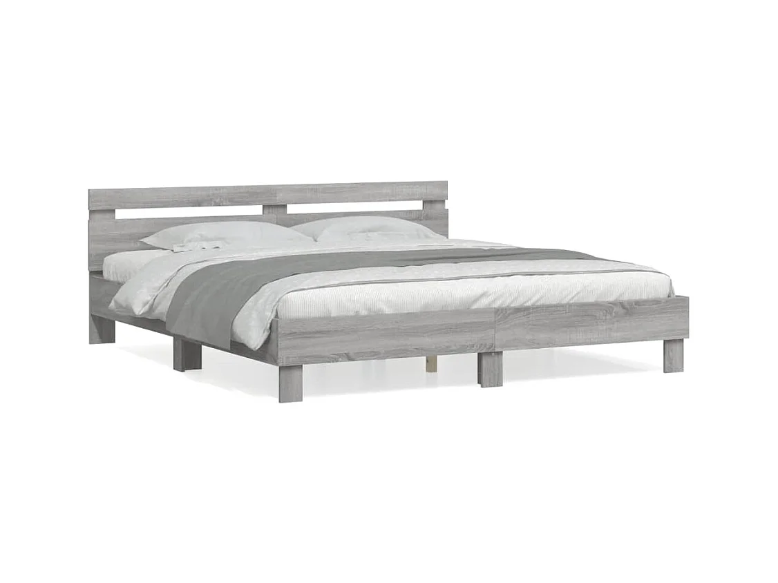 Cadre de lit sans matelas sonoma gris 160x200 cm