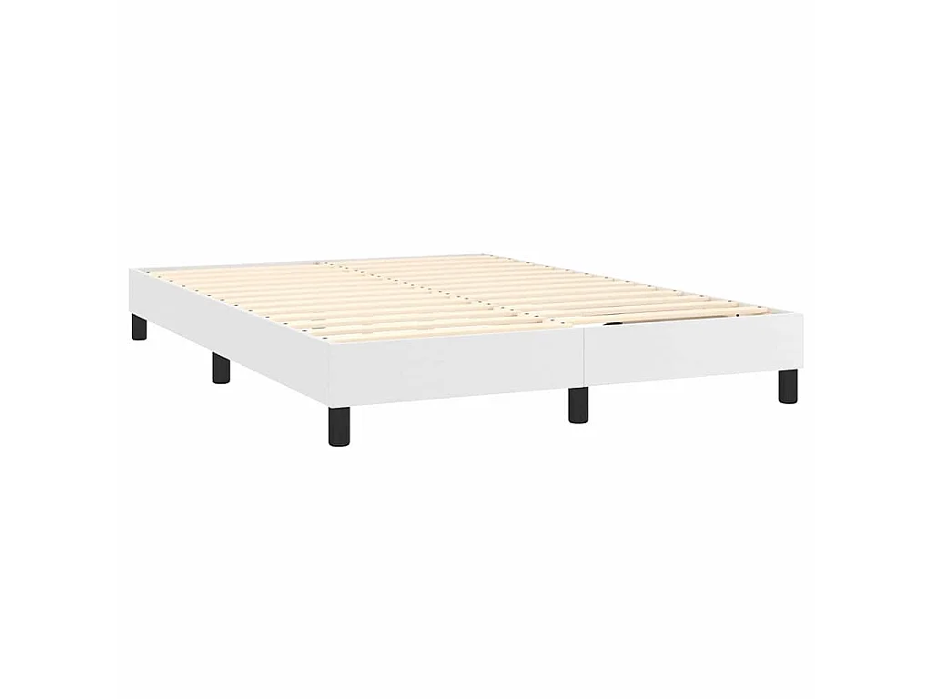 Sommier à lattes de lit avec matelas et LED Blanc 140x190 cm