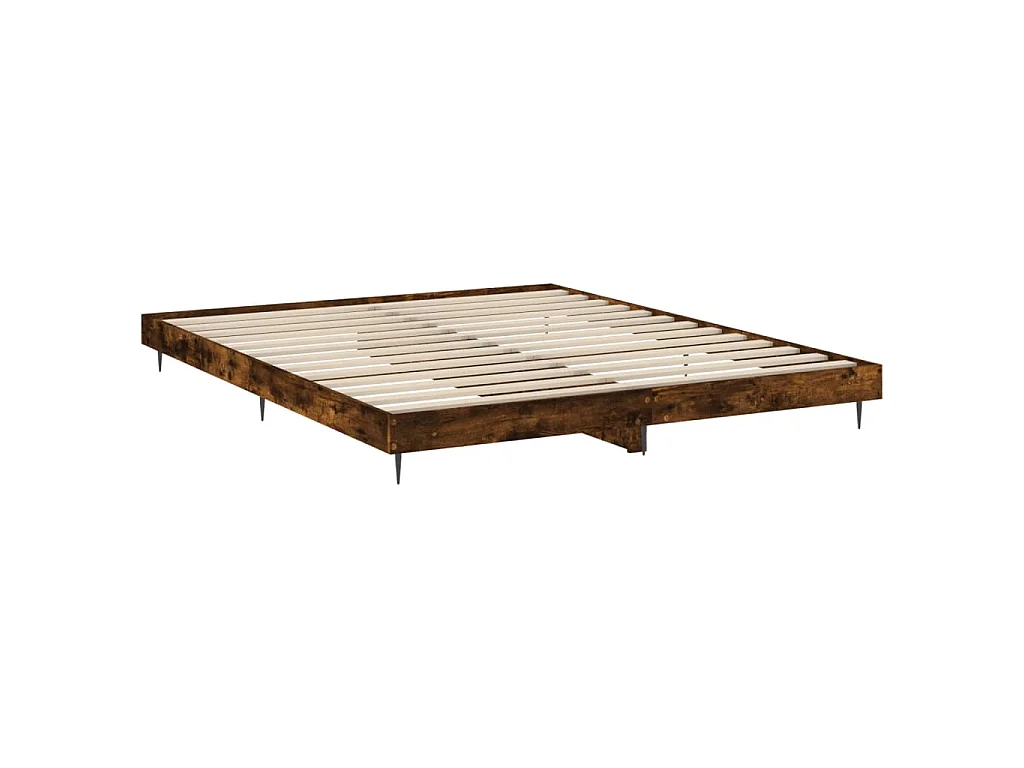 Cadre de lit sans matelas chêne fumé 120x200 cm bois ingénierie