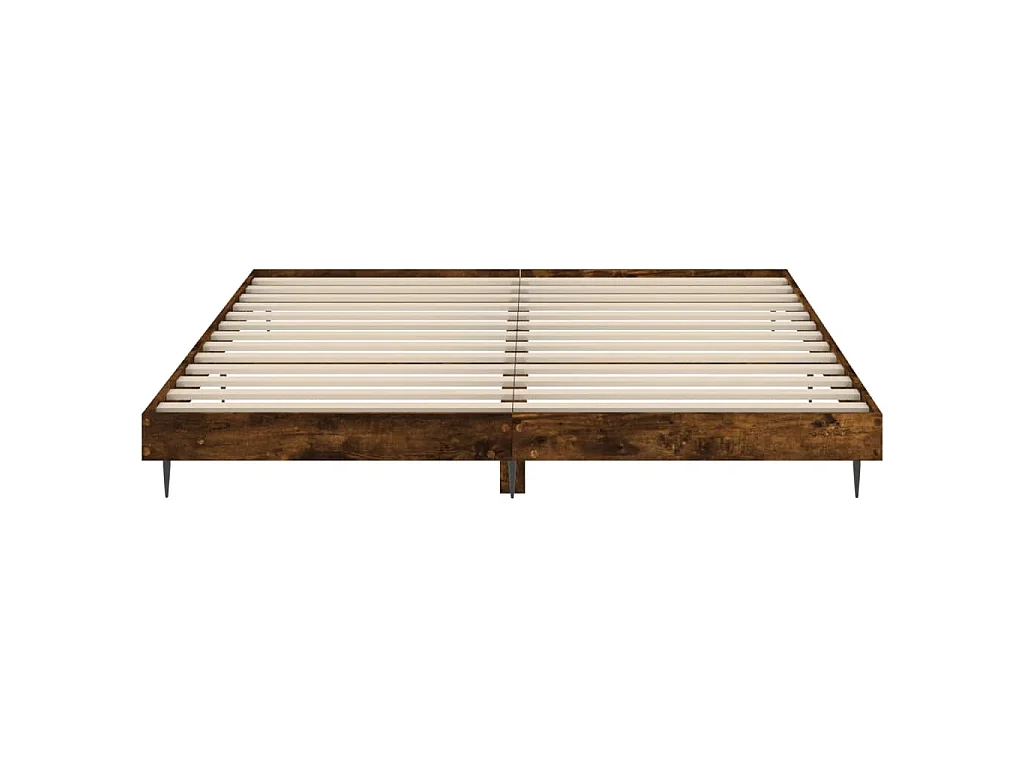 Cadre de lit sans matelas chêne fumé 120x200 cm bois ingénierie