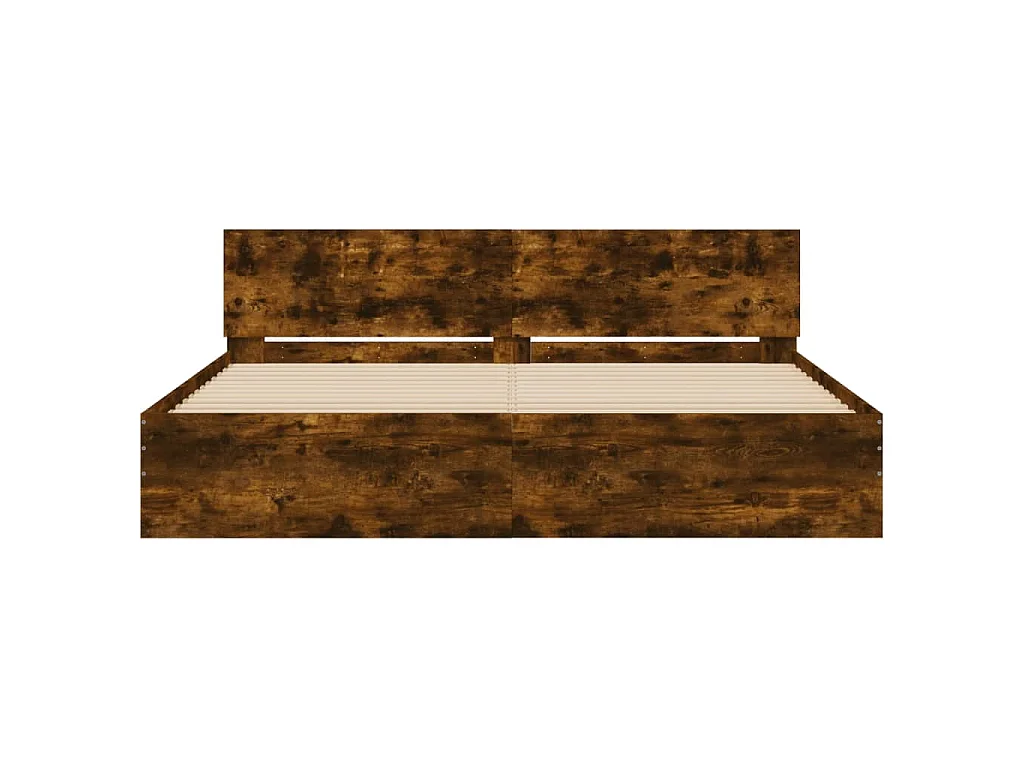 Cadre de lit sans matelas chêne fumé 180x200 cm