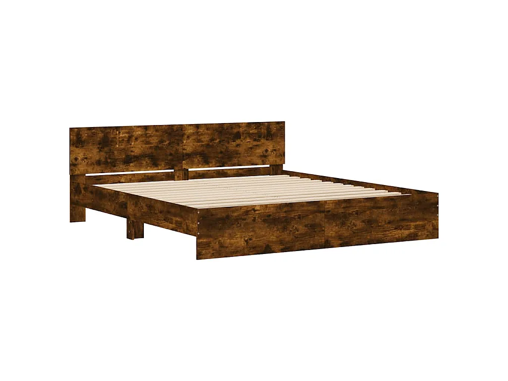 Cadre de lit sans matelas chêne fumé 180x200 cm