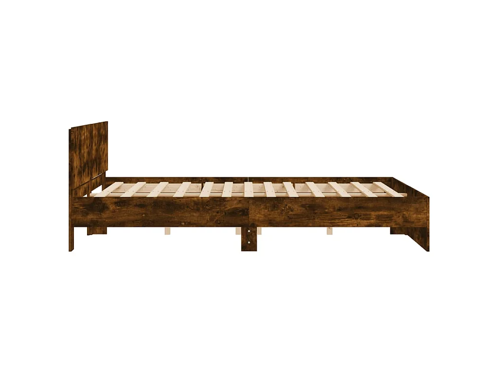Cadre de lit sans matelas chêne fumé 180x200 cm