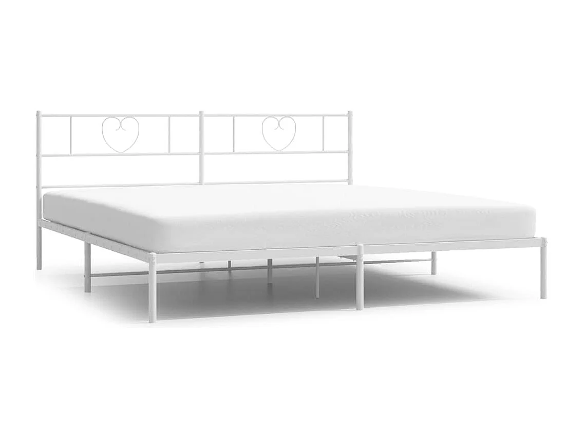 Giroletto con Testiera Metallo Bianco 200x200 cm