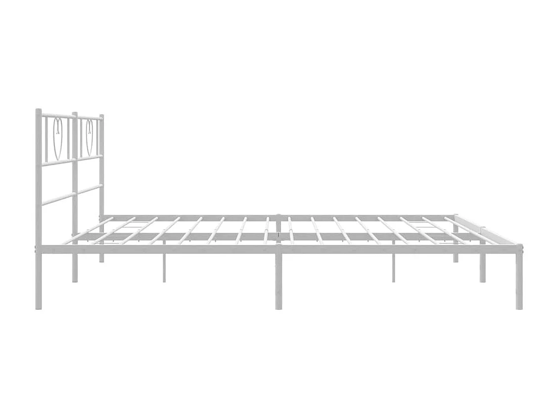 Giroletto con Testiera Metallo Bianco 200x200 cm