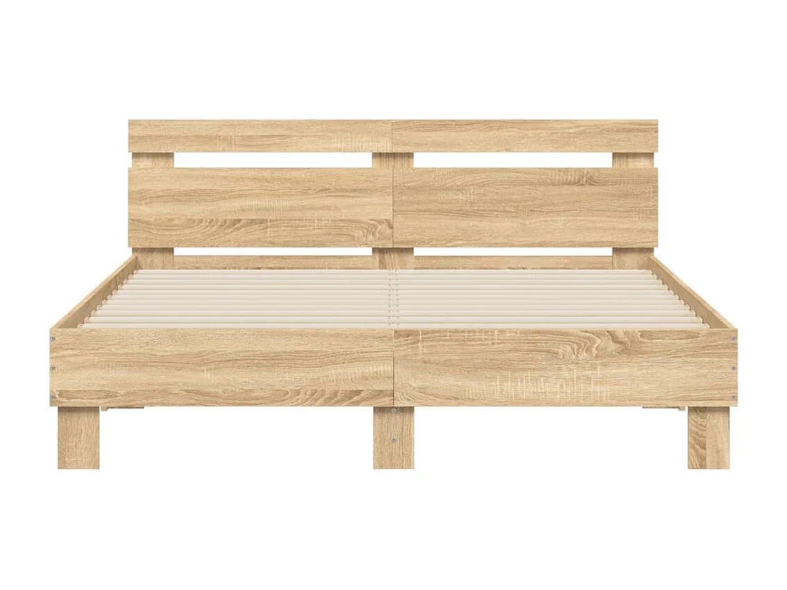Cadre de lit sans matelas chêne sonoma 140x190 cm
