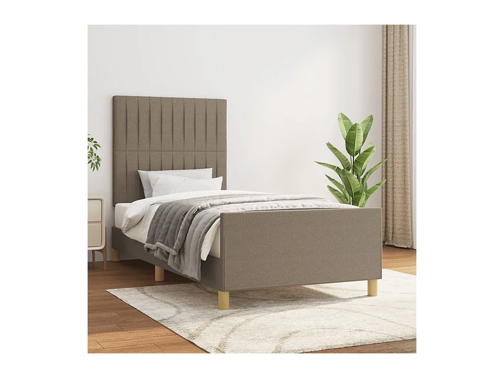 Cadre de lit sans matelas taupe 80x200 cm tissu