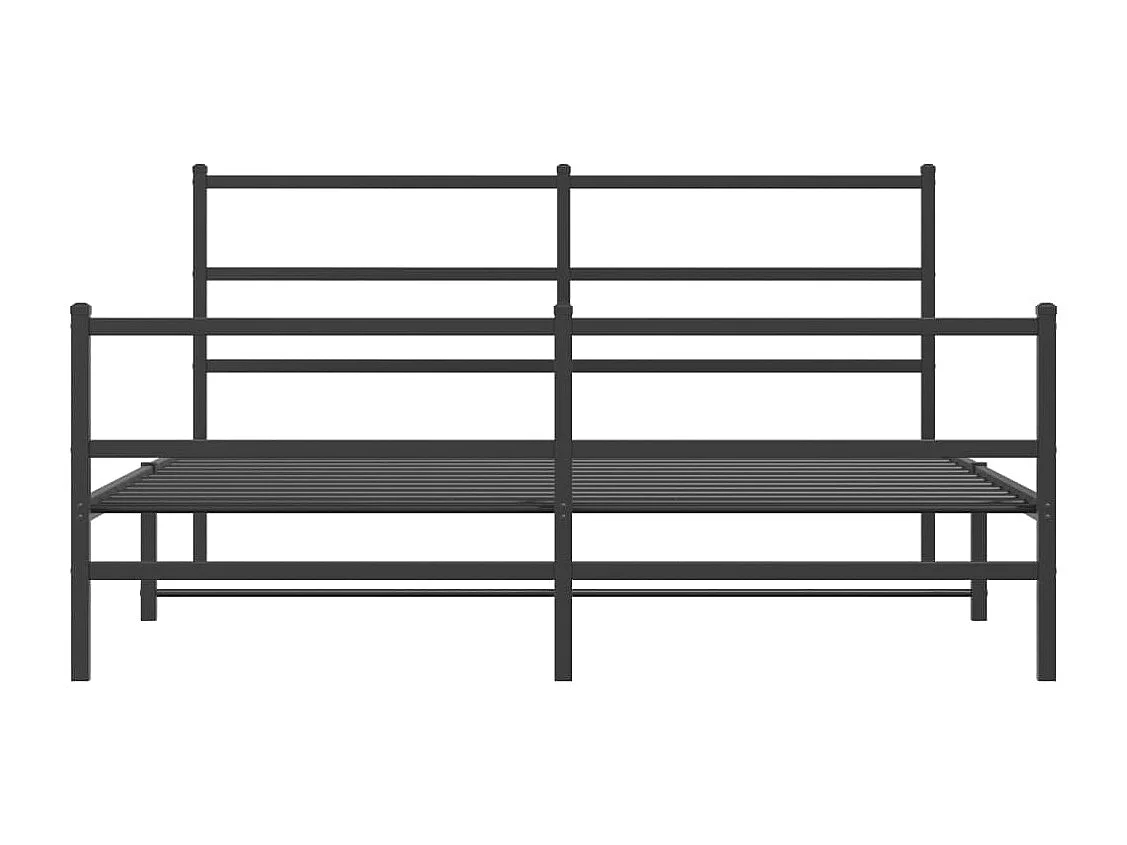 Giroletto con Testiera e Pediera Metallo Nero 160x200 cm