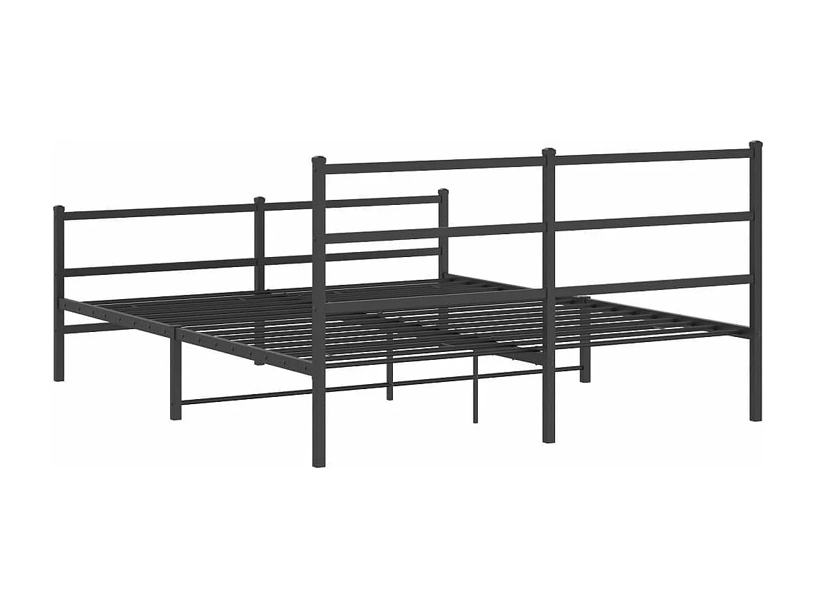 Giroletto con Testiera e Pediera Metallo Nero 160x200 cm