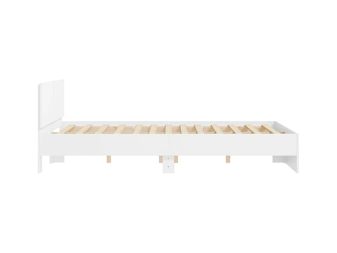 Cadre de lit sans matelas blanc 150x200 cm