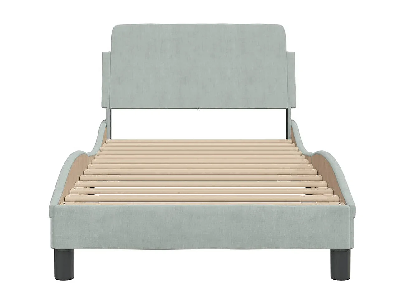 Bedframe "Dover" 80x200 cm fluweel lichtgrijs
