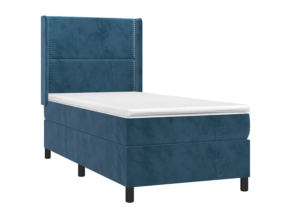 Boxspring met matras en LED fluweel donkerblauw 80x200 cm