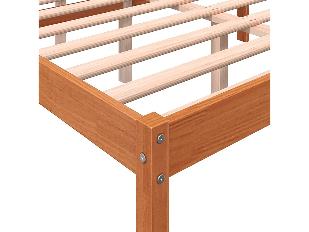 Letto per Anziani Marrone Cera 140x200cm Legno Massello di Pino