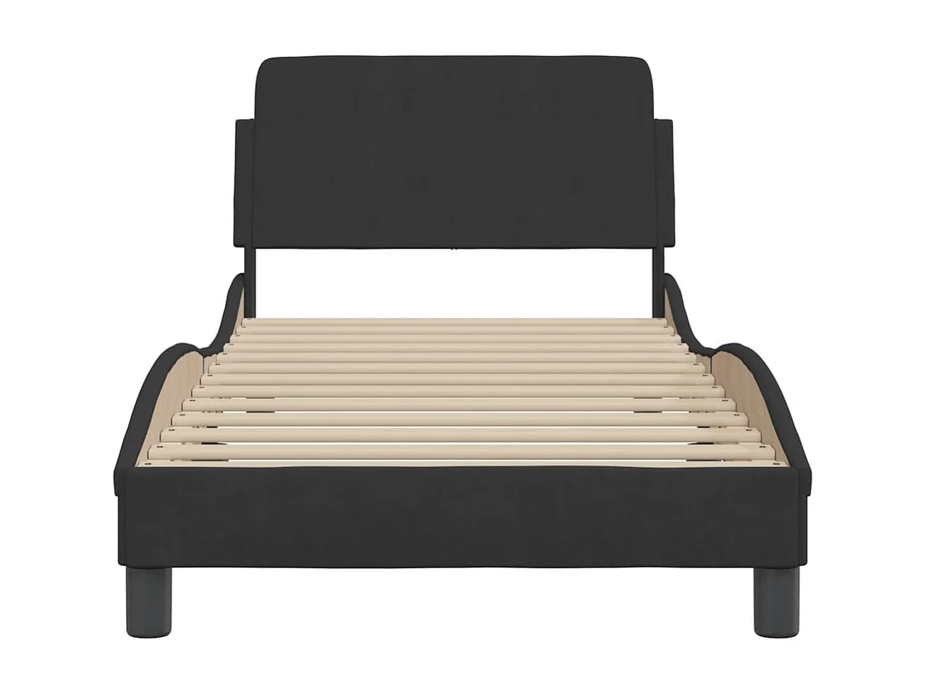 Bedframe met hoofdeinde "Dover" 90x190 cm fluweel zwart