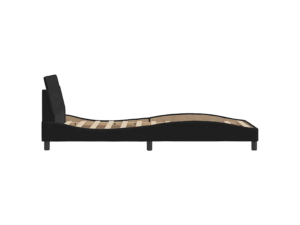 Cadre de lit avec tête de lit Dover noir 90x190 cm velours