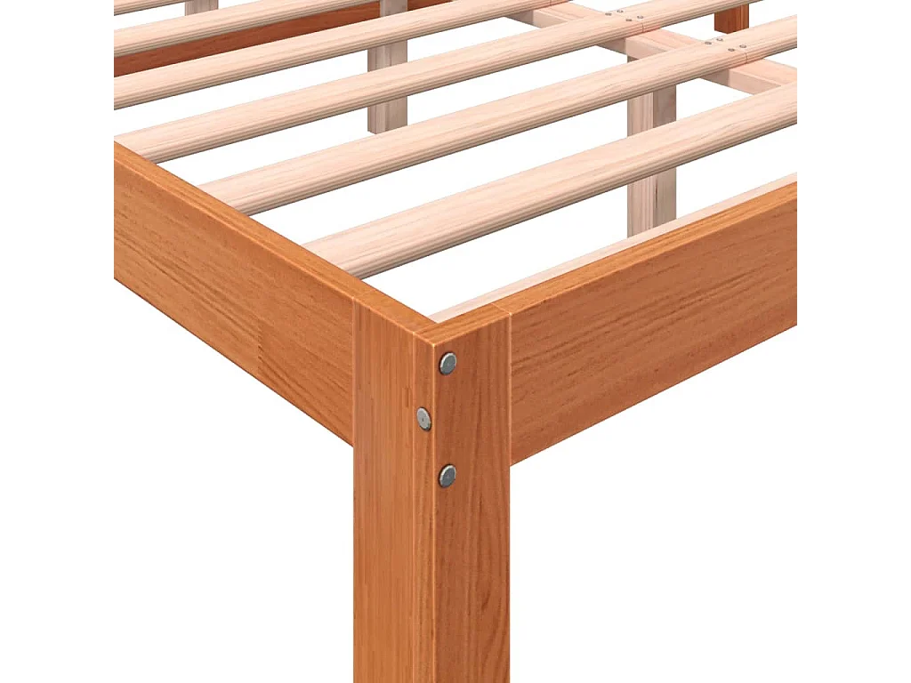 Massivholzbett ohne Matratze Wachsbraun 120x200 cm Kiefernholz