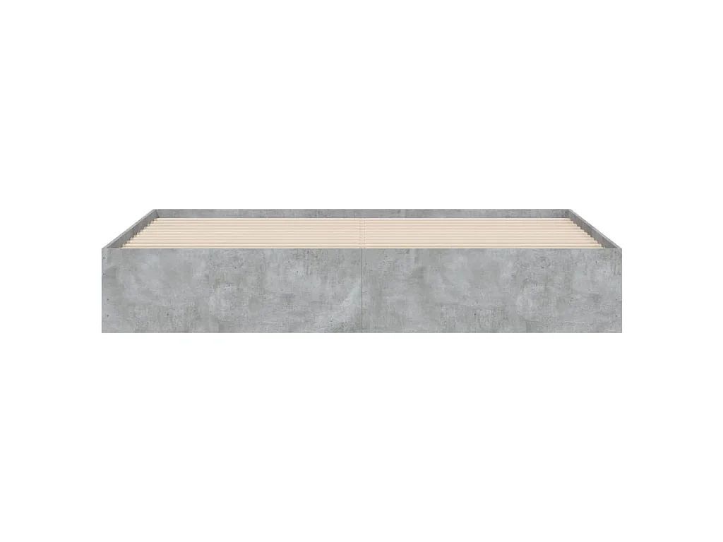 Cadre de lit avec tiroirs sans matelas gris béton 180x200 cm
