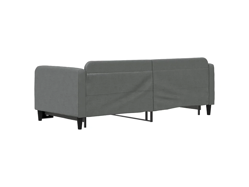 Slaapbank met onderschuifbed 90x190 cm stof donkergrijs