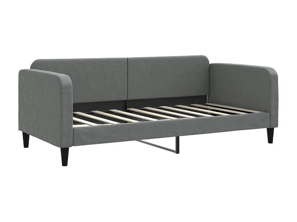 Slaapbank met onderschuifbed 90x190 cm stof donkergrijs