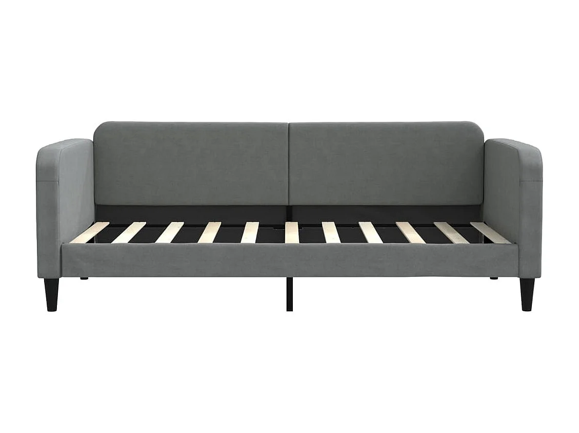 Slaapbank met onderschuifbed 90x190 cm stof donkergrijs