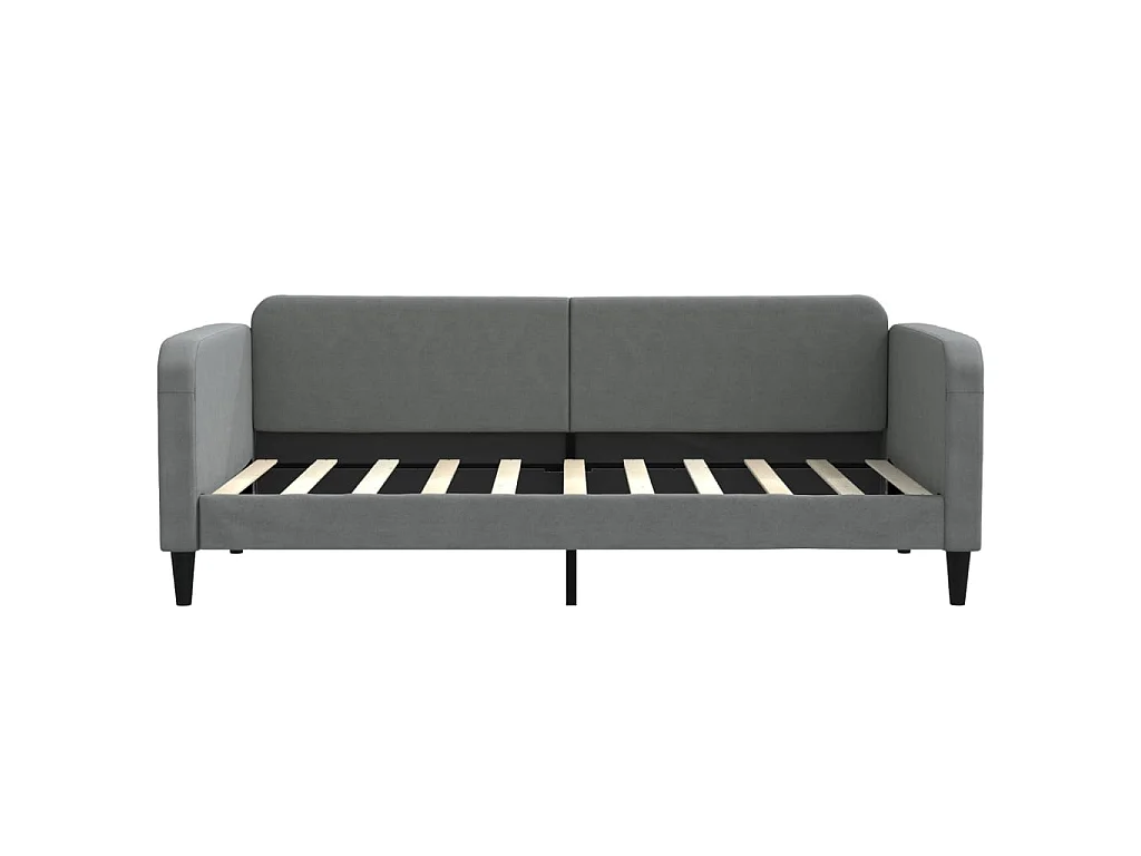 Lit de jour avec gigogne sans matelas gris foncé 90x190 cm