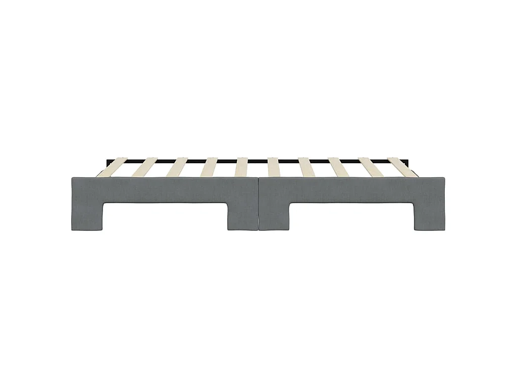 Lit de jour avec gigogne sans matelas gris foncé 90x190 cm
