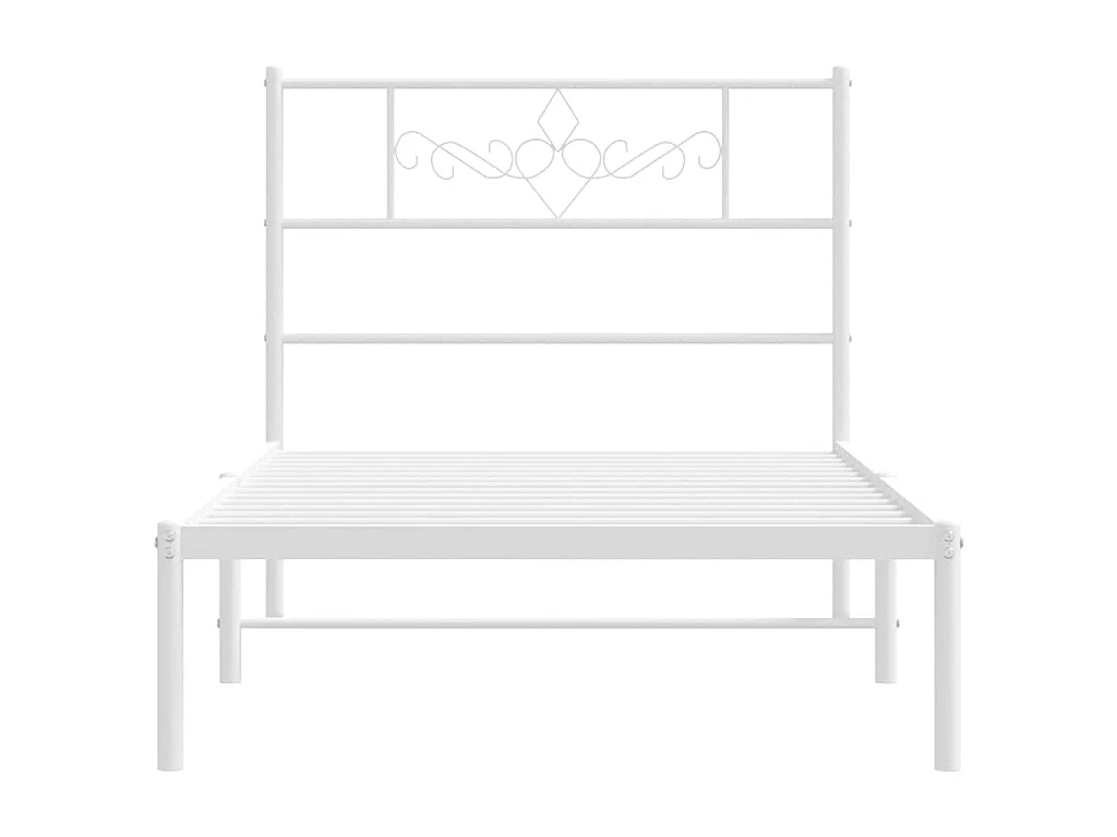 Giroletto con Testiera Metallo Bianco 100x200 cm