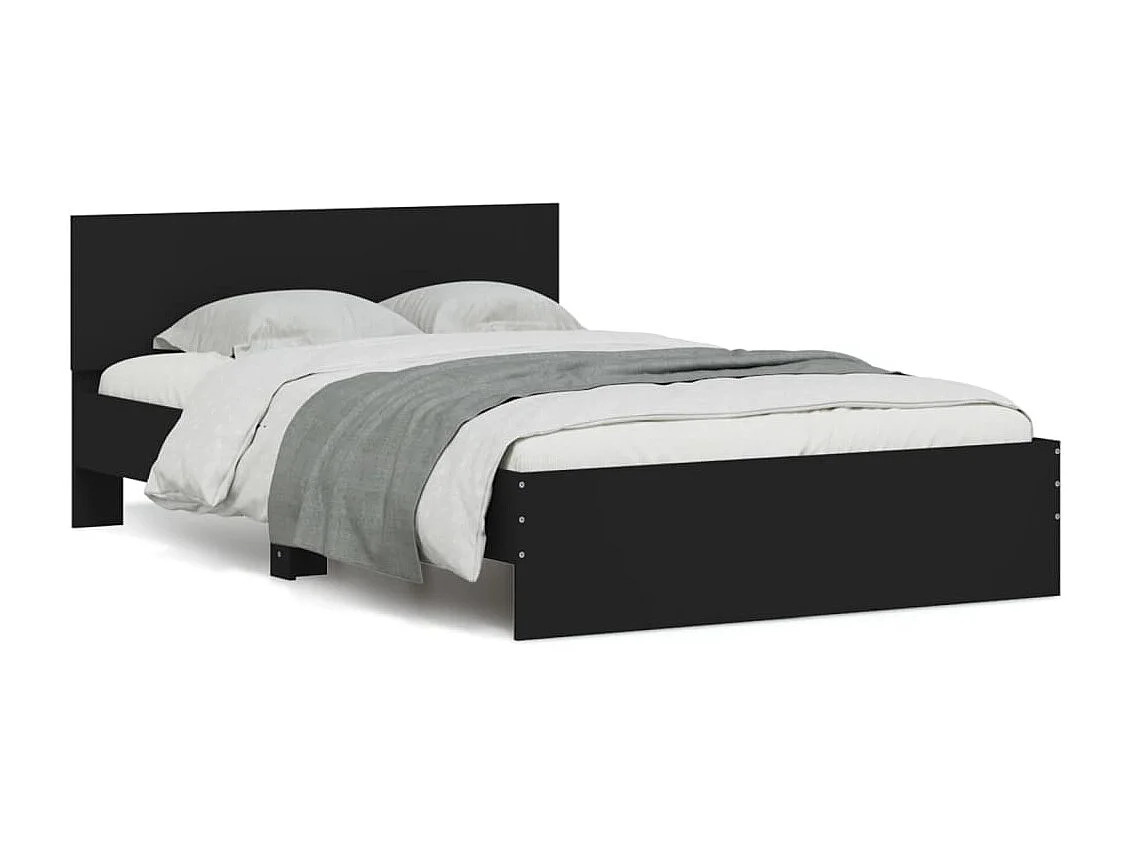 Bedframe met hoofdeinde zwart 120x200 cm