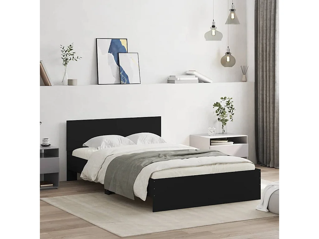 Cadre de lit sans matelas noir 120x200 cm