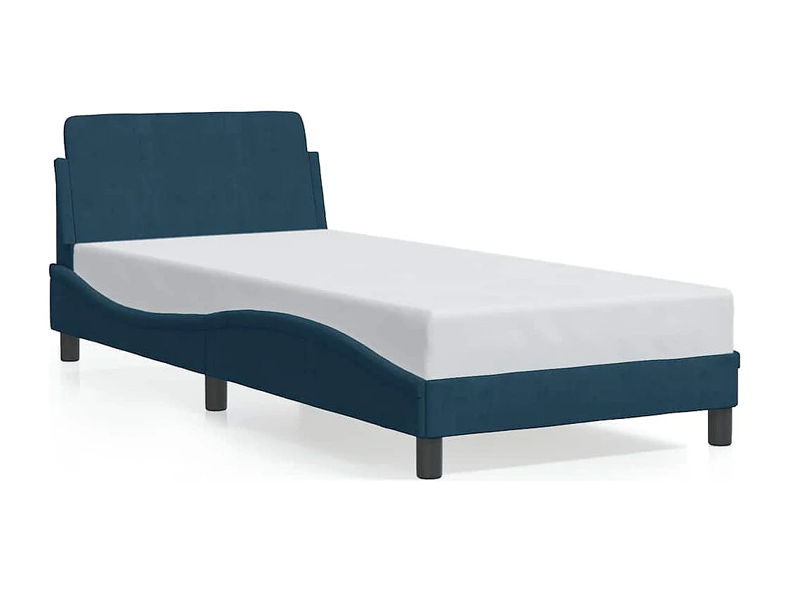 Bedframe met hoofdeinde "Dover" fluweel blauw 80x200 cm