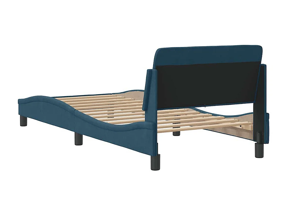 Bedframe met hoofdeinde "Dover" fluweel blauw 80x200 cm