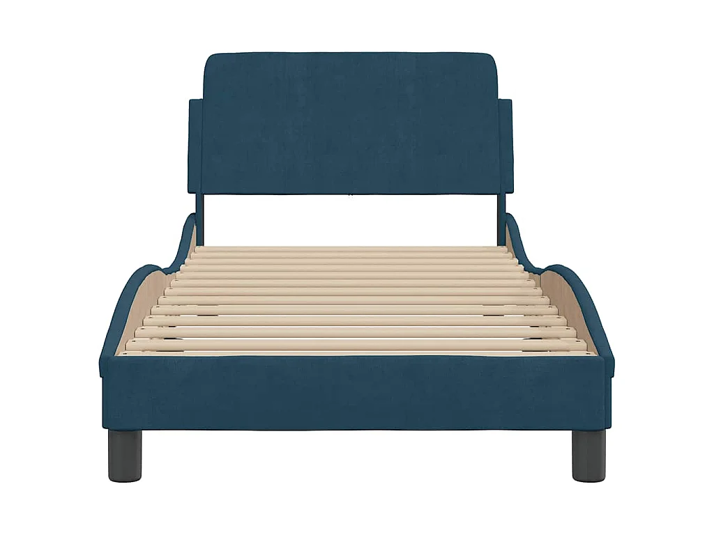 Giroletto con Testiera Dover Blu 80x200 cm in Velluto