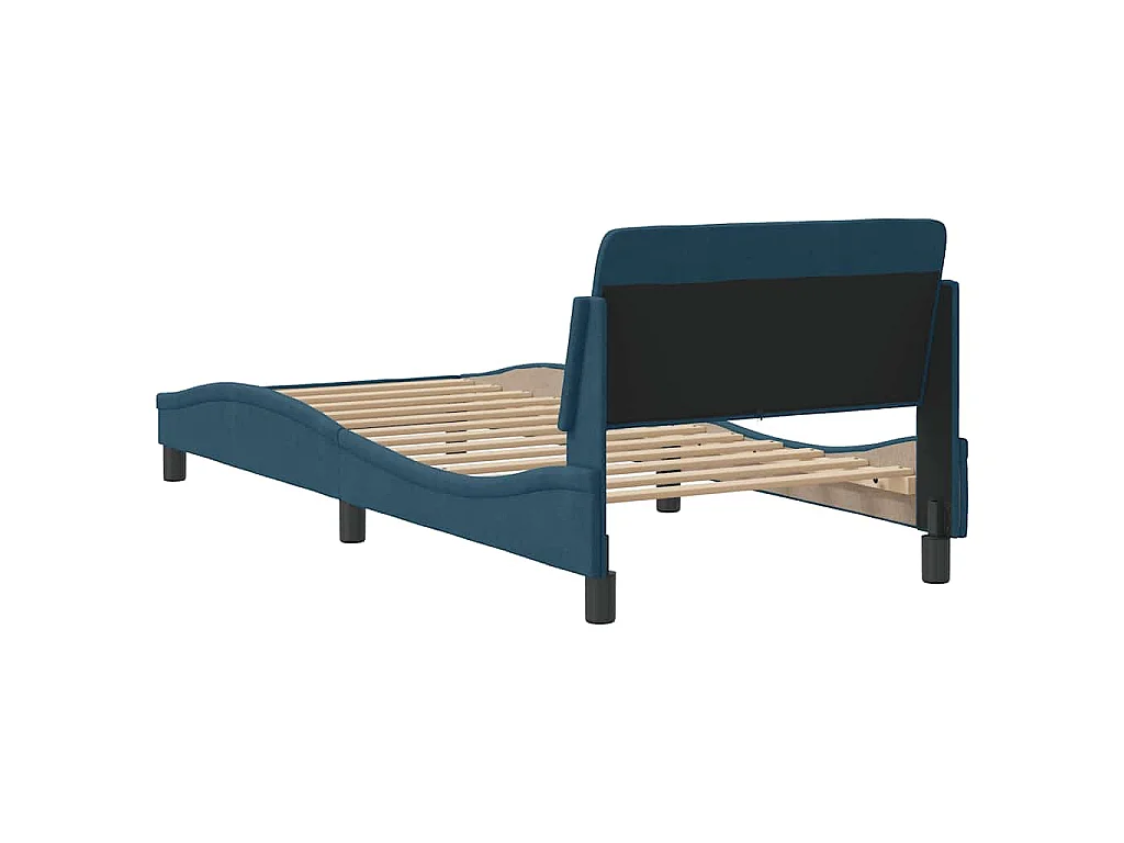 Giroletto con Testiera Dover Blu 80x200 cm in Velluto