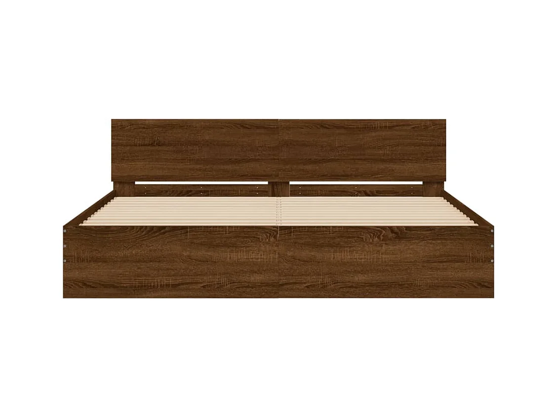 Bedframe met hoofdeinde bruin eikenkleur 160x200 cm