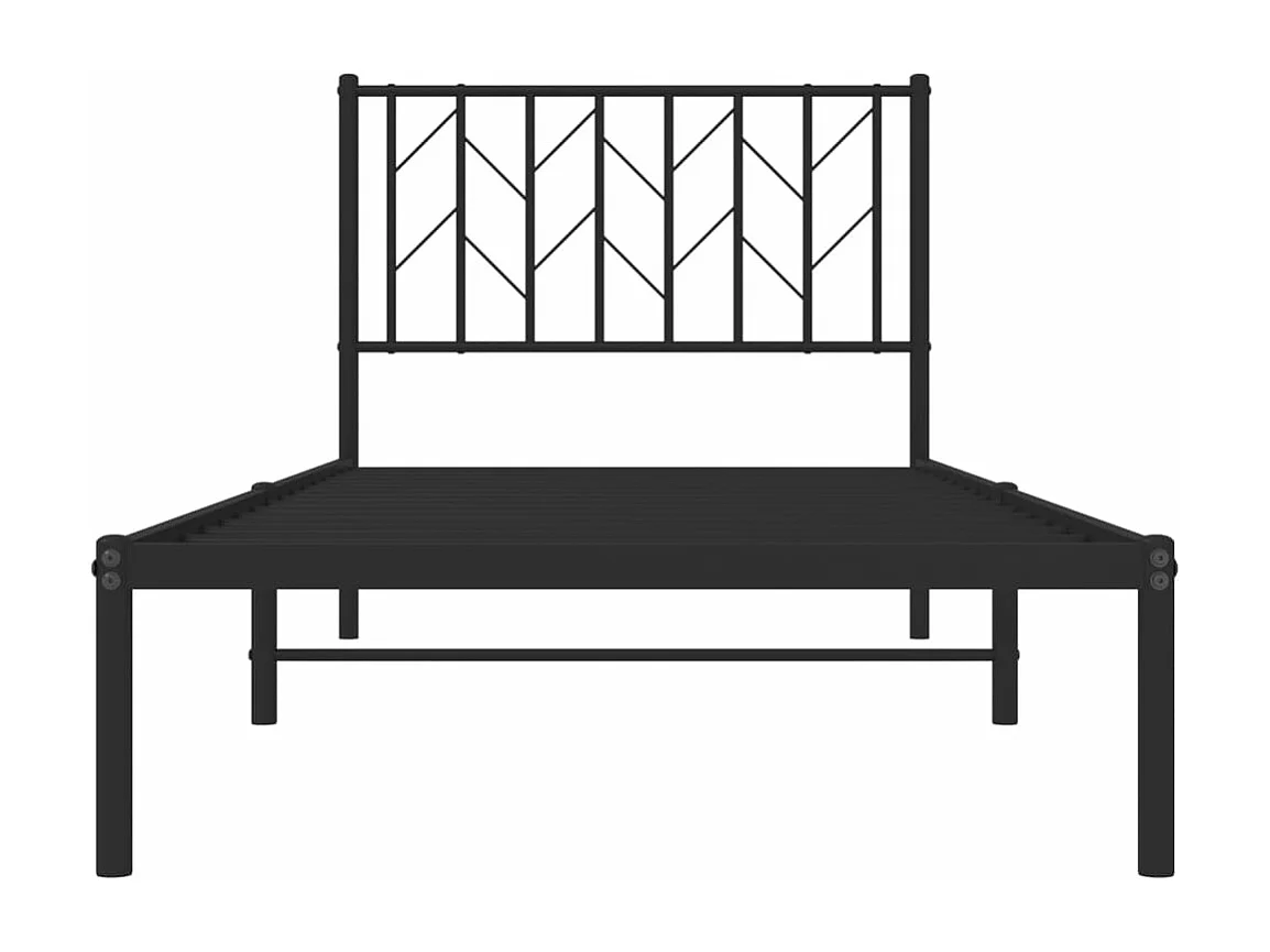 Estrutura de cama com cabeceira 90x190 cm metal preto