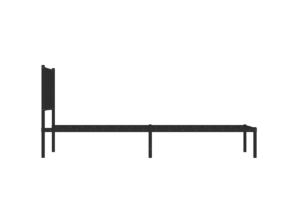 Cadre de lit métal sans matelas avec tête de lit noir 90x190 cm