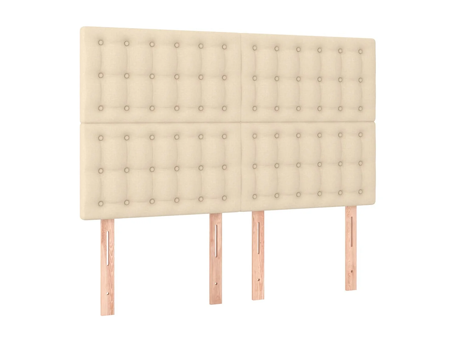 Cama box spring c/ colchão e LED 140x190 cm tecido cor creme