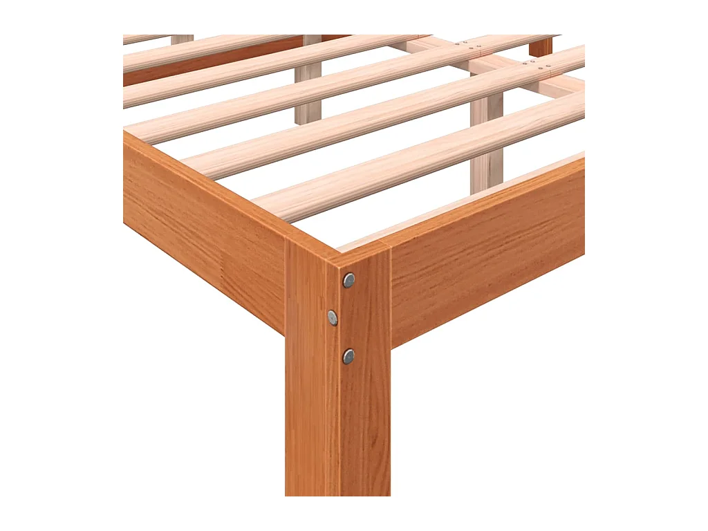 Massivholzbett ohne Matratze Wachsbraun 140x190 cm Kiefernholz