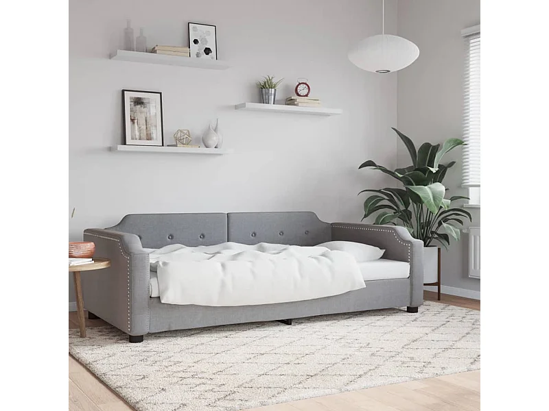 Lit de repos sans matelas gris clair 80x200 cm tissu