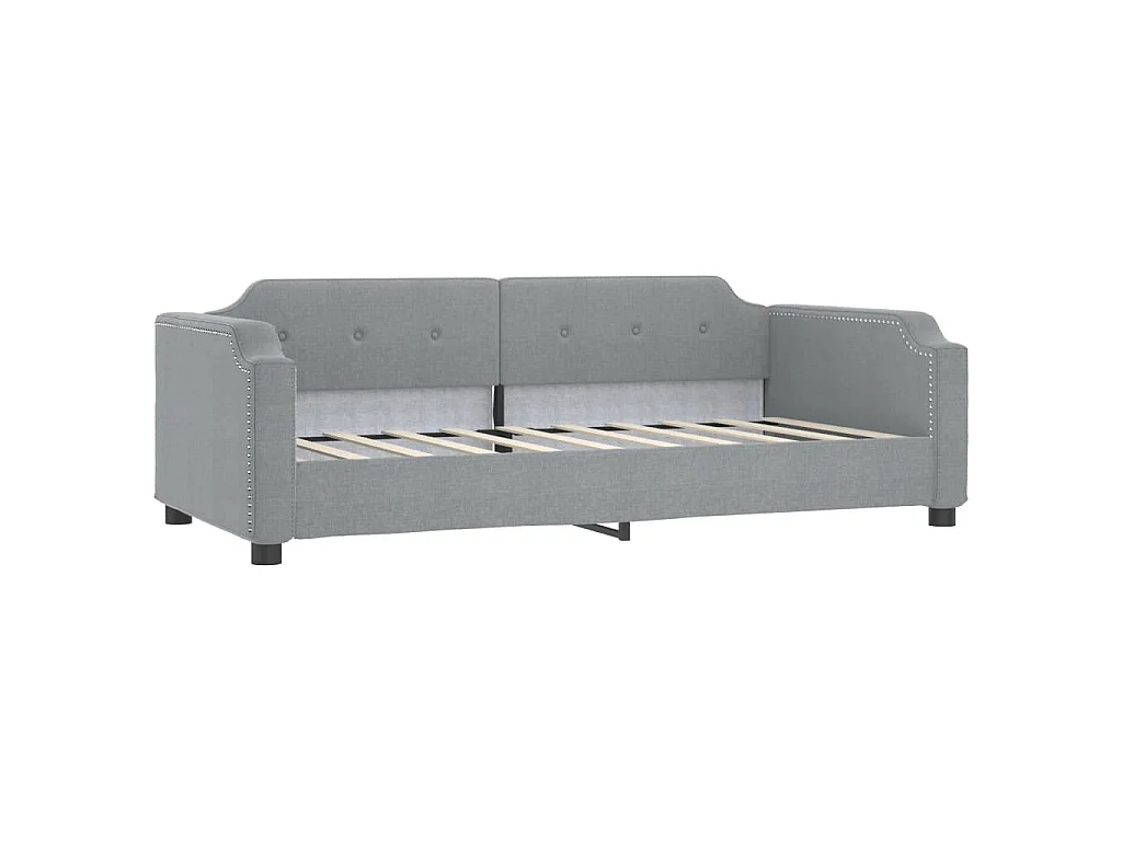 Sofá-cama 80x200 cm tecido cinzento-claro