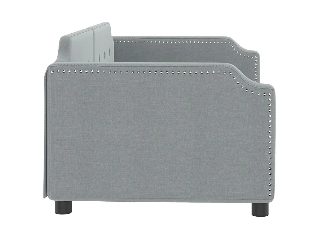 Sofá-cama 80x200 cm tecido cinzento-claro