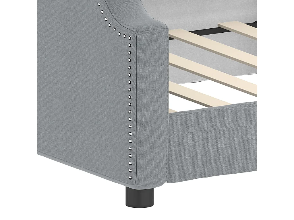 Sofá-cama 80x200 cm tecido cinzento-claro