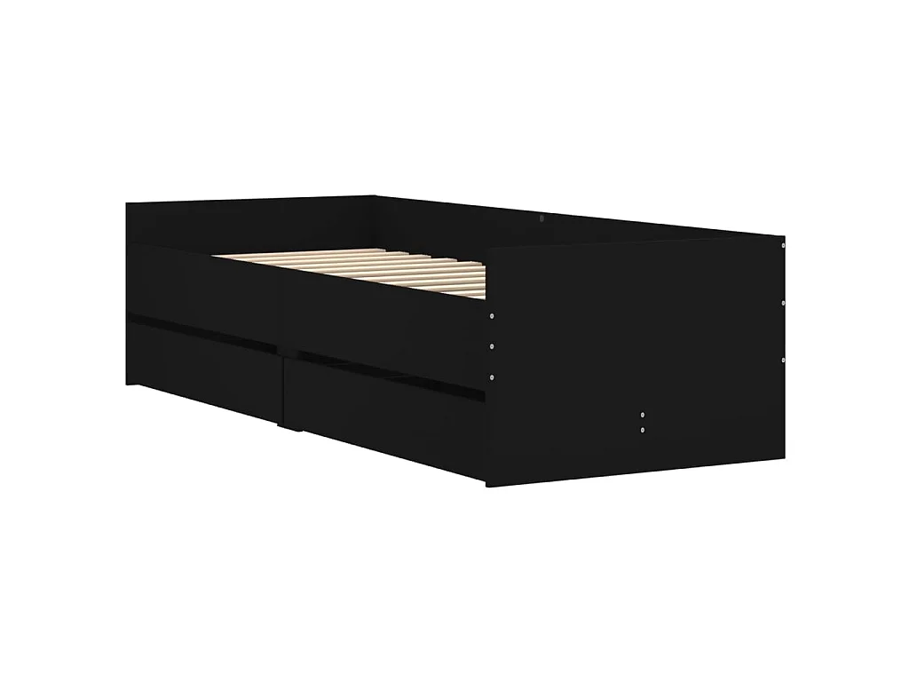 Estrutura de cama com gavetas 100x200 cm preto