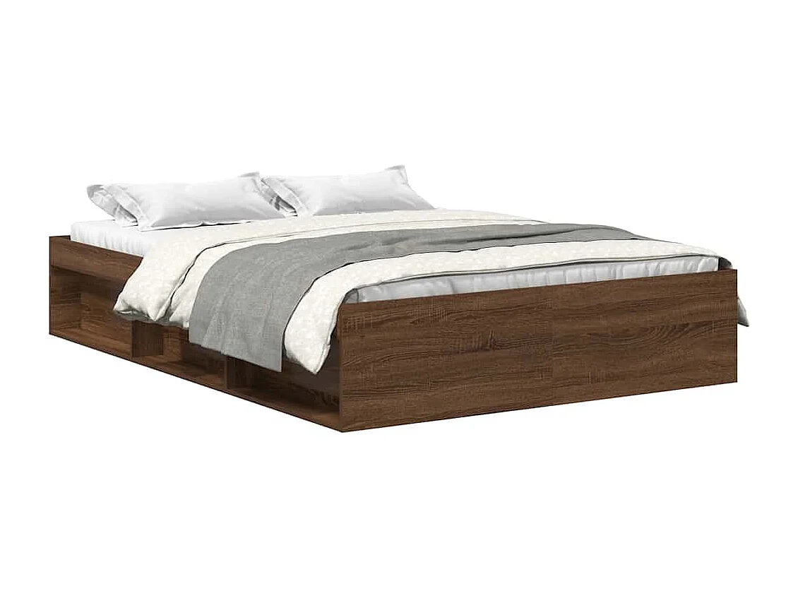 Cadre de lit sans matelas chêne marron 140x190 cm