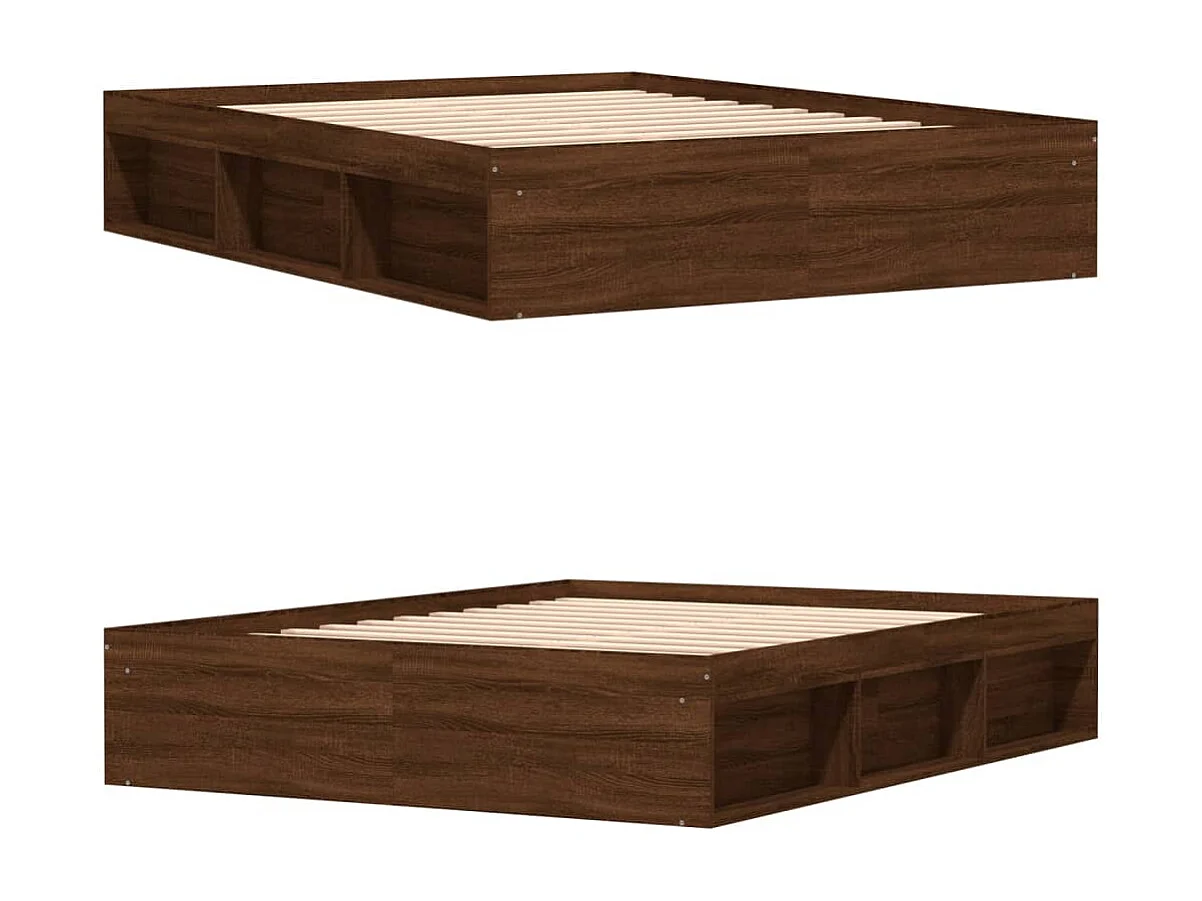 Cadre de lit sans matelas chêne marron 140x190 cm