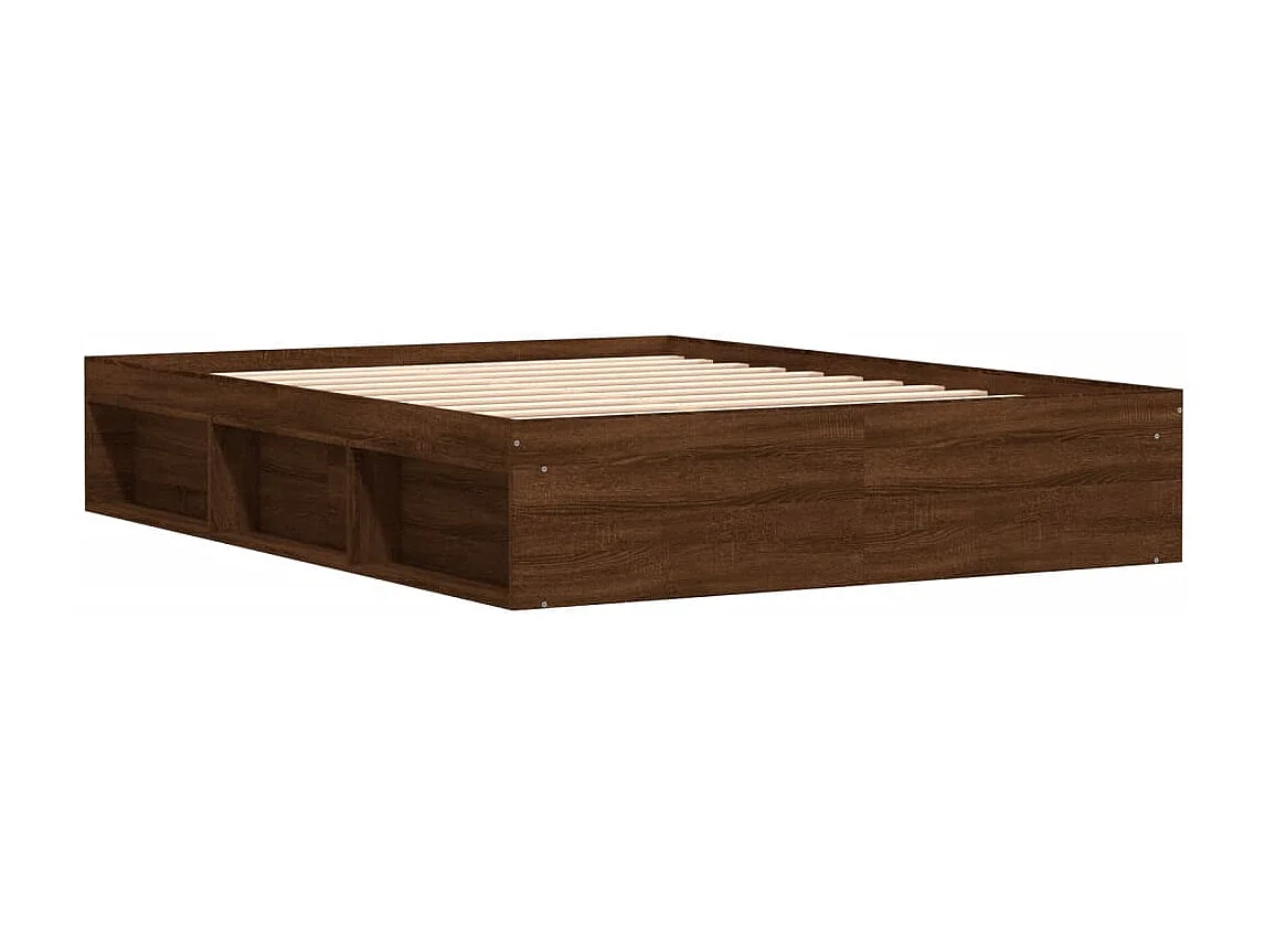 Cadre de lit sans matelas chêne marron 140x190 cm