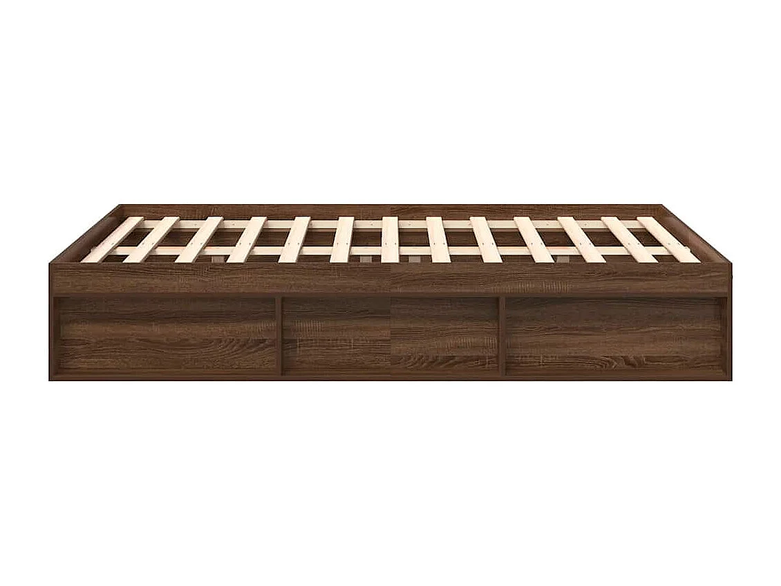 Cadre de lit sans matelas chêne marron 140x190 cm