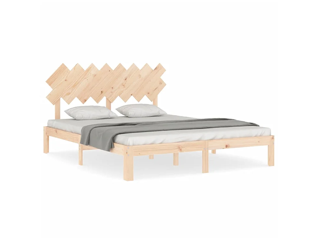 Cadre de lit sans matelas 160x200 cm bois massif de pin