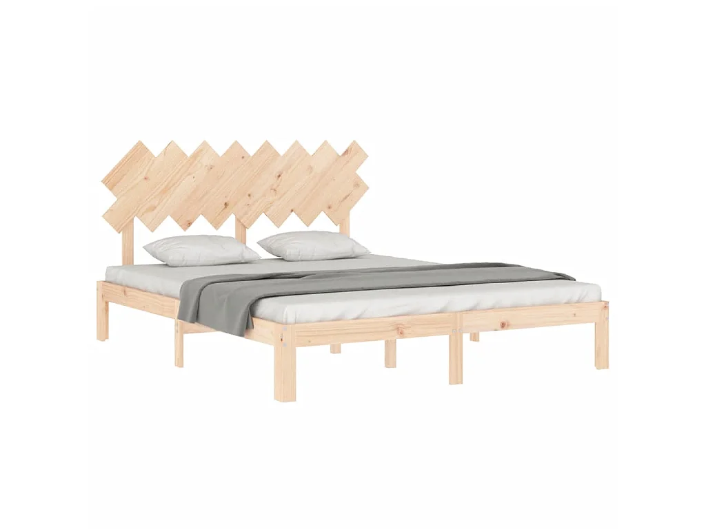 Cadre de lit sans matelas 160x200 cm bois massif de pin