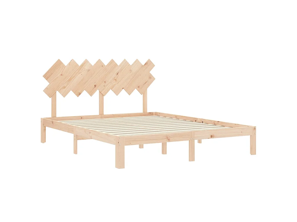 Cadre de lit sans matelas 160x200 cm bois massif de pin